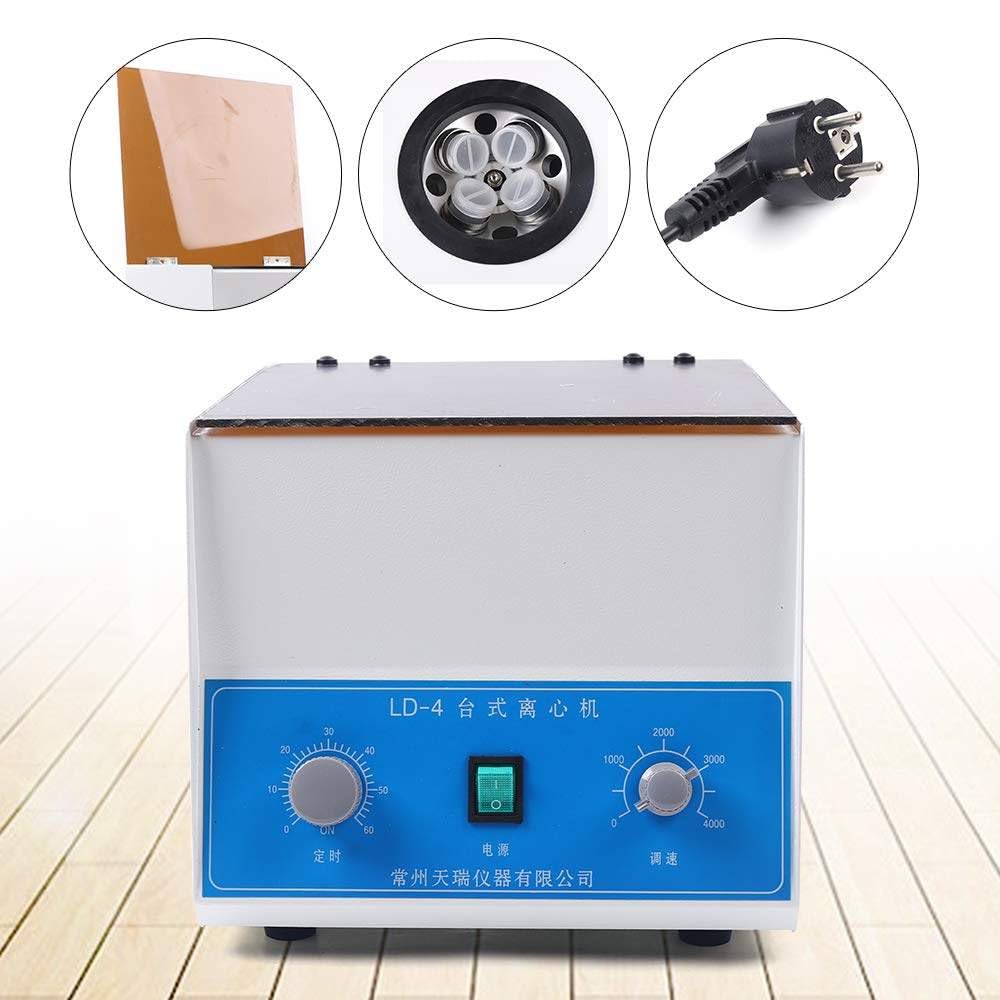 TAHALI Centrífuga de sobremesa de Laboratorio eléctrico LD-4, máquina centrífuga de 4000-6000 RPM con Temporizador y Control de Velocidad para Laboratorio,50ml*6