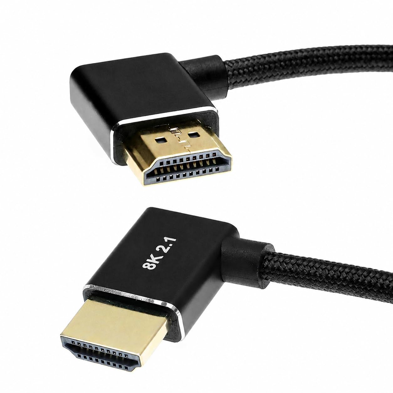 Alvins - Cavo intrecciato a spirale HDMI 2.1, 8K60Hz, 48 Gbps, angolo