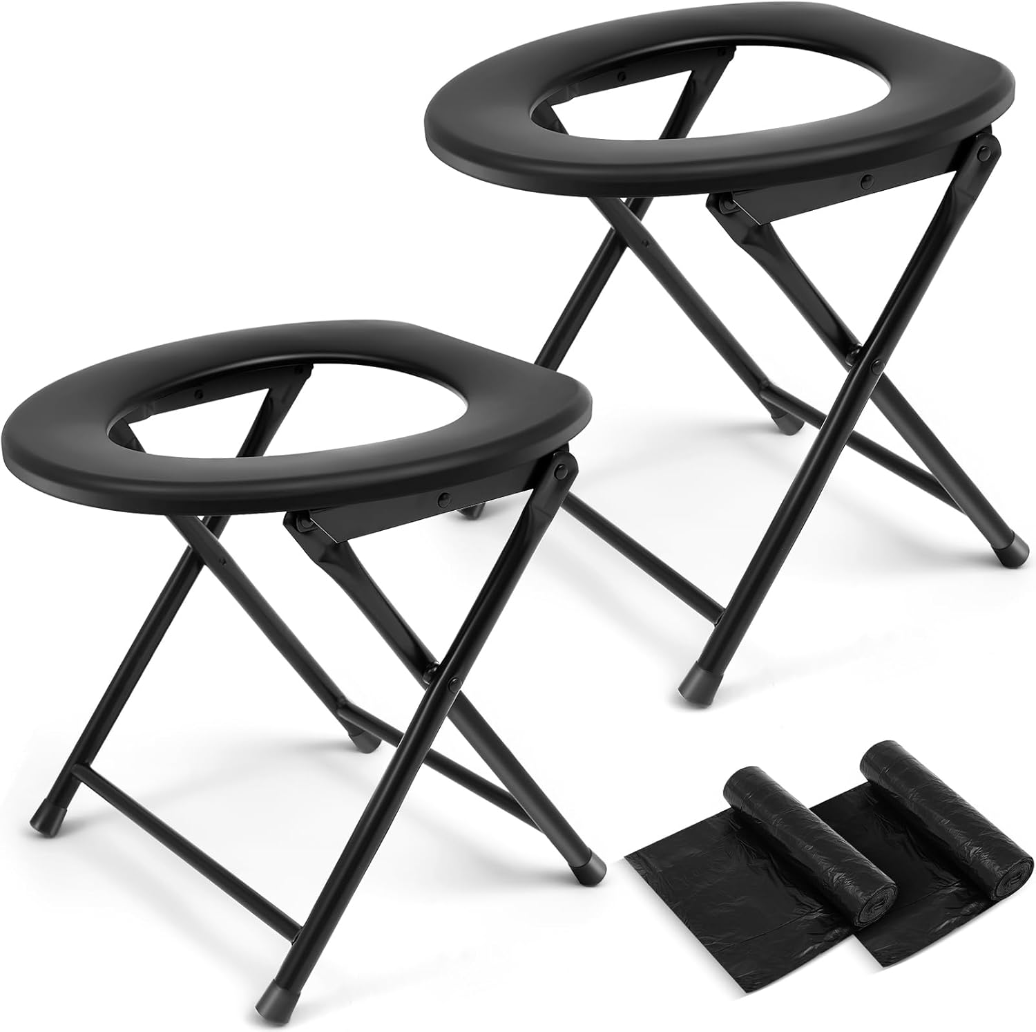 Soaoo 2 Pcs Camping Toilet 330 lb Weight Capacity Portable