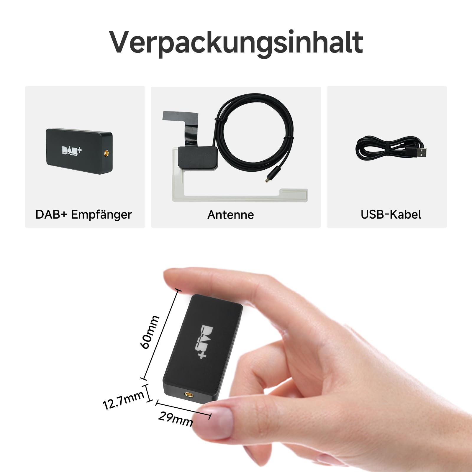 ATOTOZONE AC-4475 USB DAB+ Radioempfänger, Plug & Play, Nur Kompatibel Mit A5, A6, S8 Serie