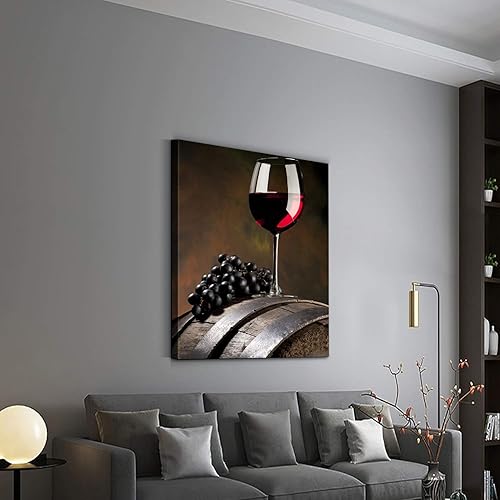 Miniatura 3 de Denozer Lienzo decorativo de pared para cocina, decoración de pared para restaurante, bar, interior, impresiones en lienzo, pintura de copa de vino,