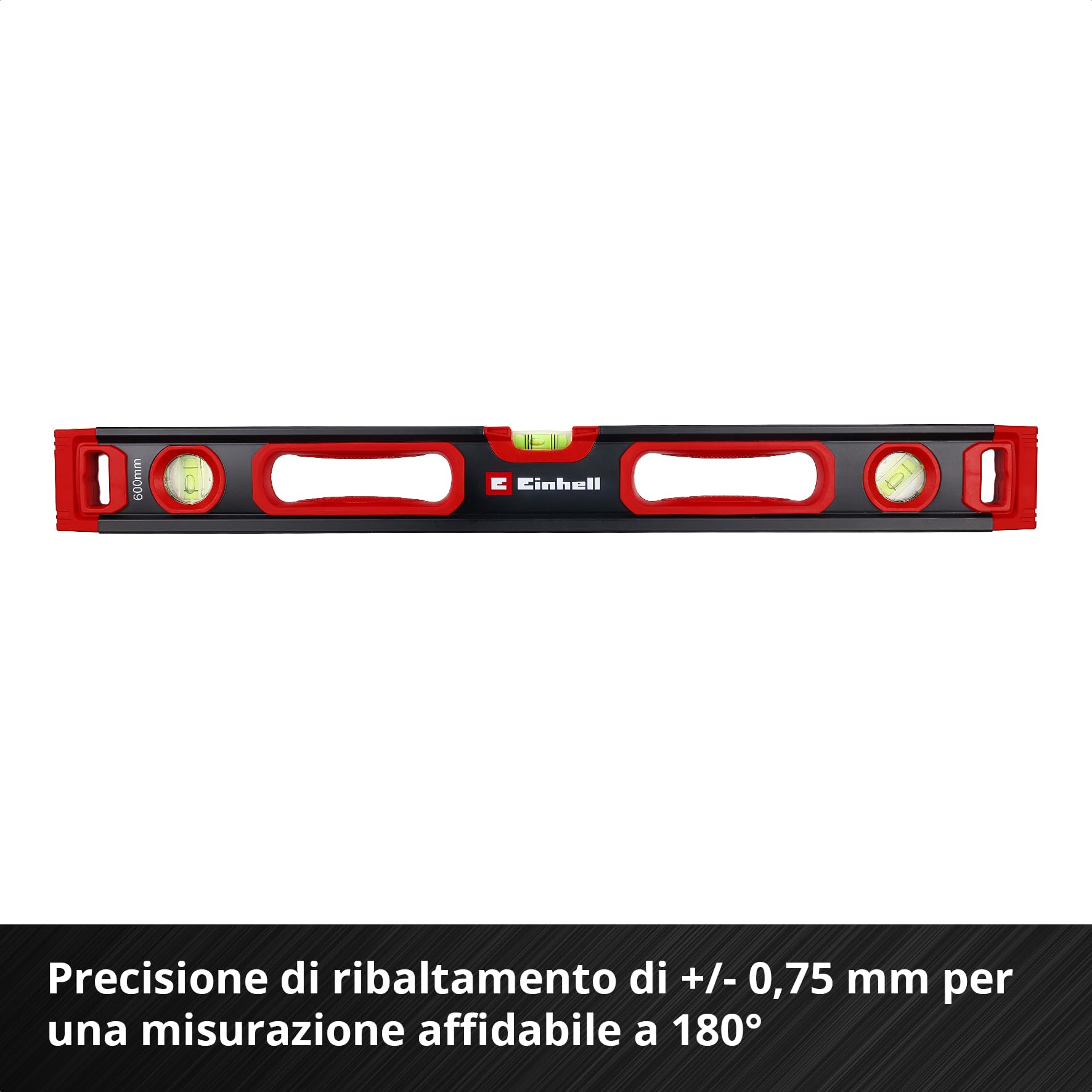 Einhell set di livelle professionali da 3 pezzi, 40/60 / 100 cm | Profilo alluminio | 3 fiale | base magnetica | precisione ±0,5 mm/m | terminali gomma | borsa trasporto incl.