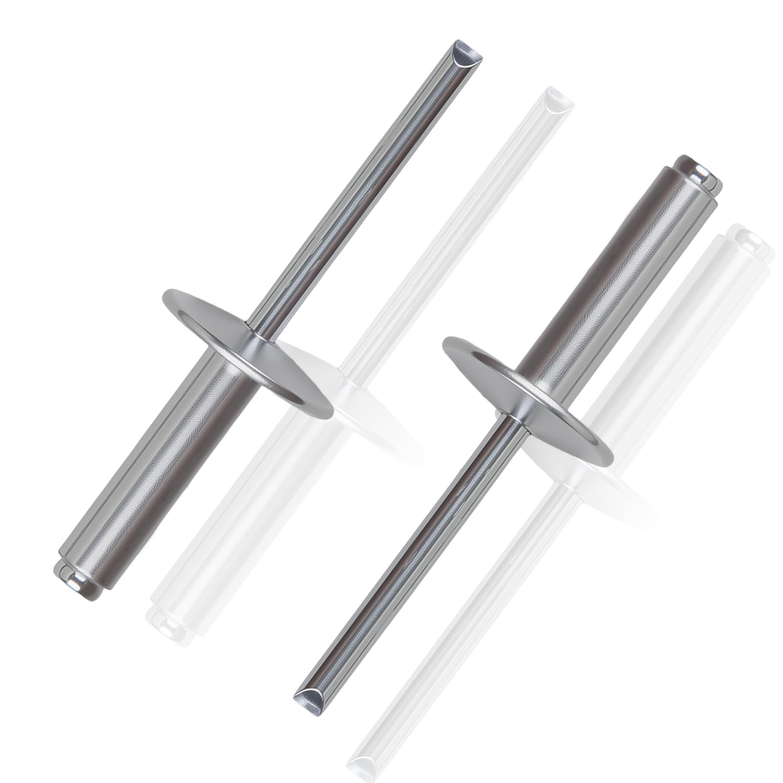 Pop Rivets 70 Pcs Rivets for Metal Aluminium Rivet 4.8x13mm Large Head Open End Rivet Silver msymsyu for Joining Sheet Metal Wood Furniture Window Frames with Plastic Frames Easy Installation — image 1