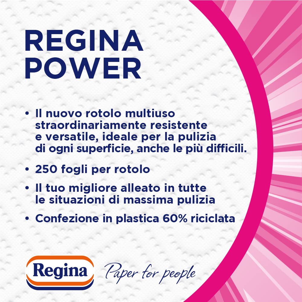 Image secondaire de Regina Power Papier multi-usages, 1 rouleau de 250 feuilles à 2 voiles, idéal pour le nettoyage de chaque surface, emballage rec