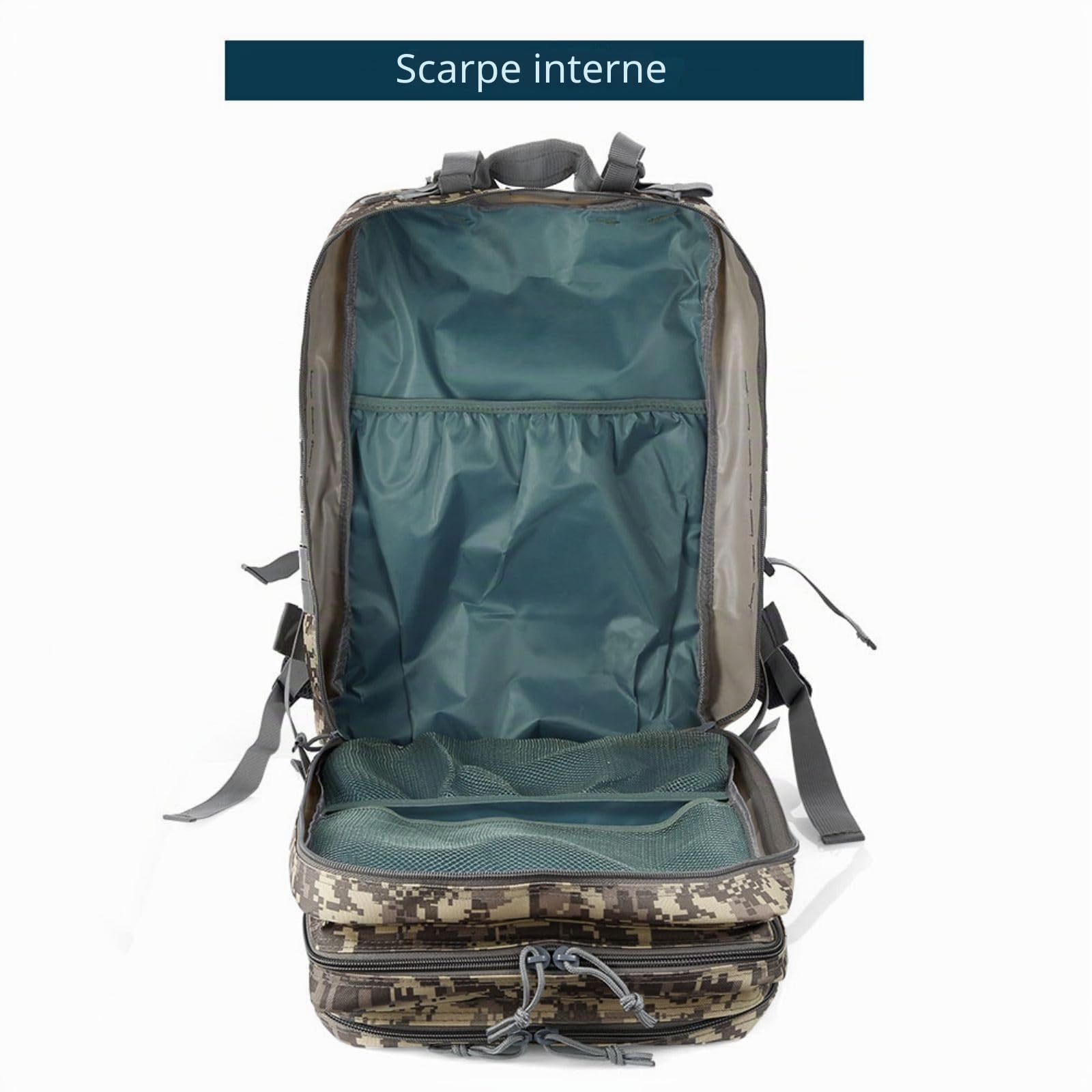 50 l, in nylon resistente, impermeabile, da pesca, da caccia, per attività all'aria aperta, per sport tattici, campeggio, escursionismo