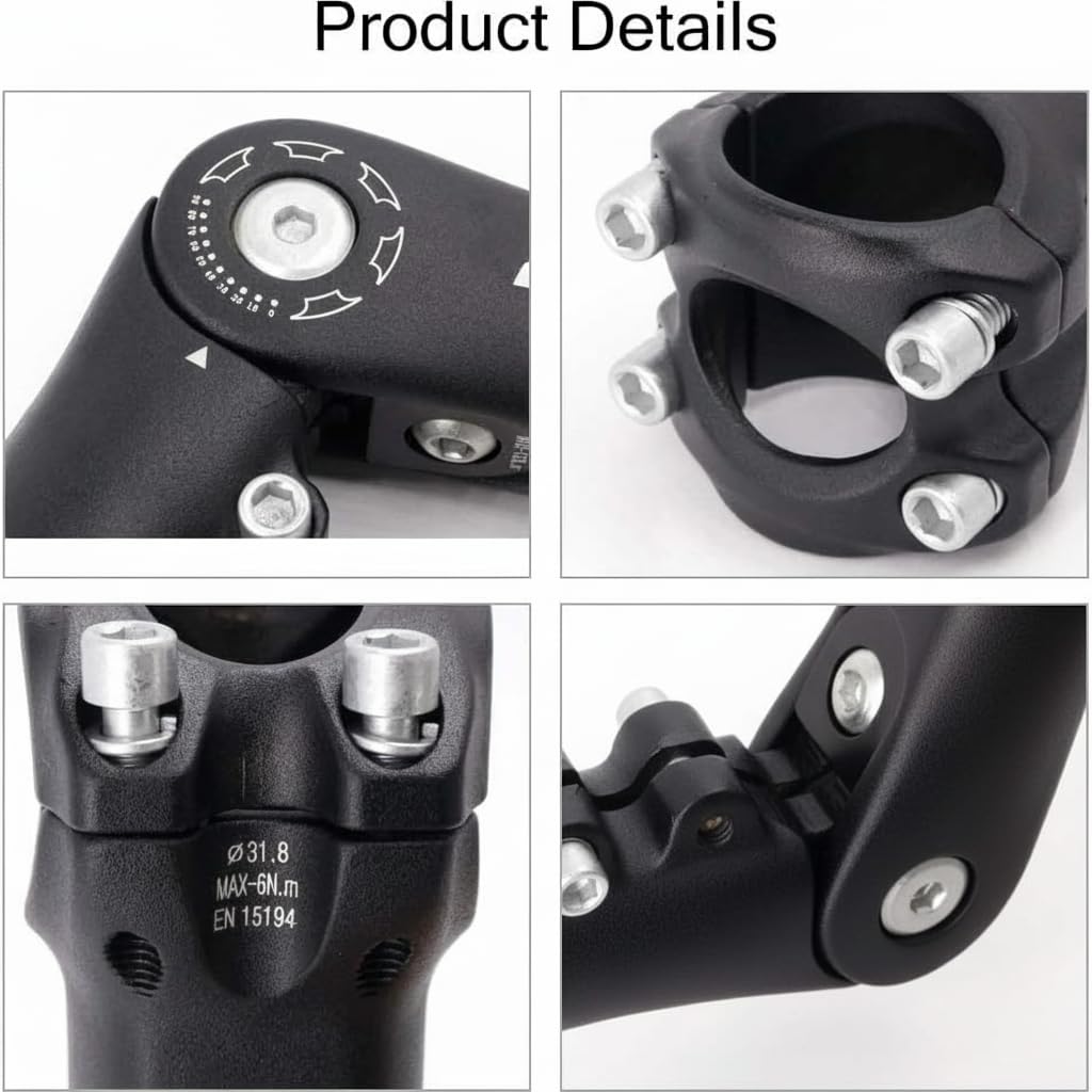 KASTWAVE Adjustable Bike Stem for 31.8mm(1.25") Handlebar, 0~90 Degree 90mm 110mm, Suitable for BMX Most of Mountain Bike Road Bike 4