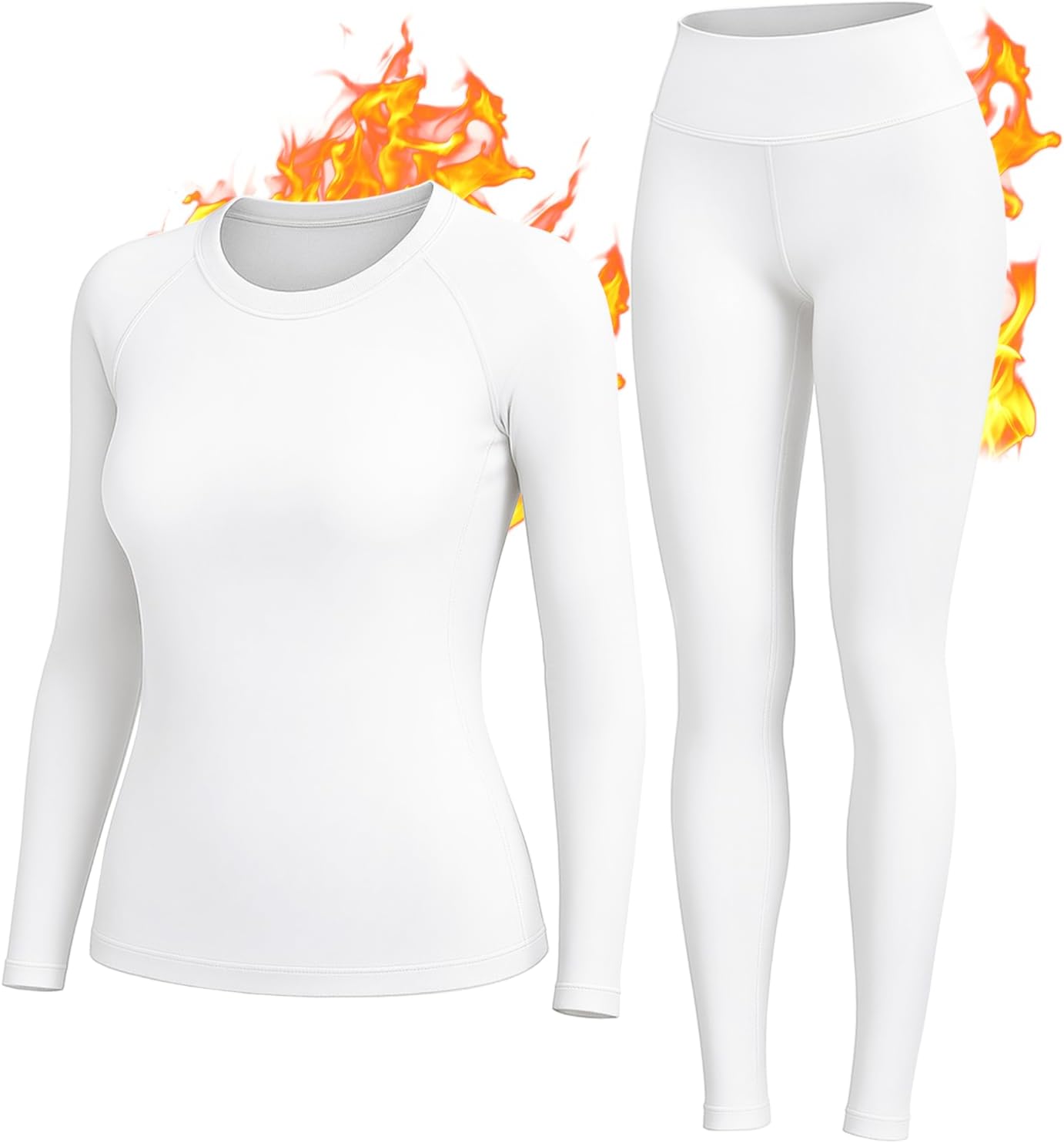 HiZiTi Thermal Underwear Women Long Johns Set Fleece Lined Warm Base Layer Long Sleeve for Weather Top Bottom Pajama