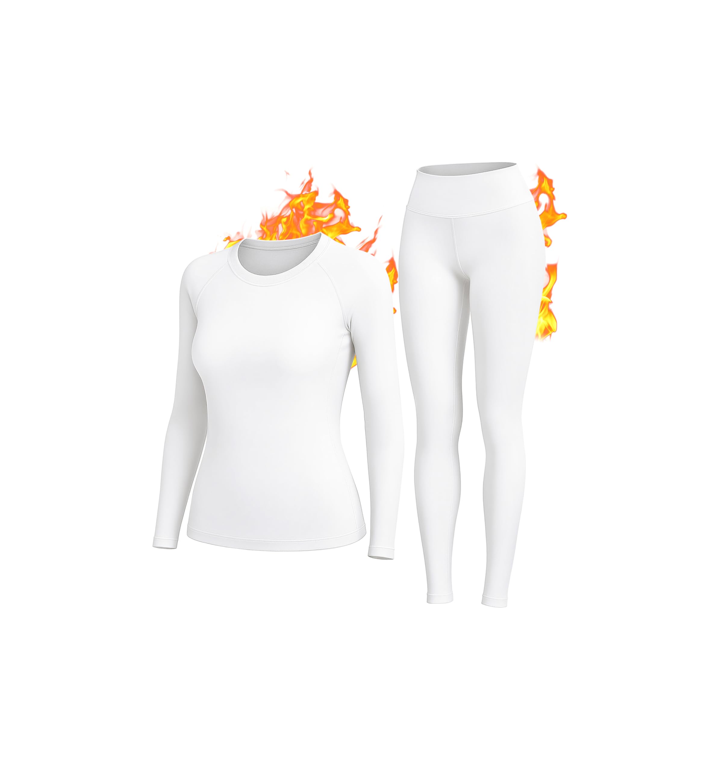 HiZiTi Intimo Termico Donna Maglia Lunga Tuta Invernale Biancheria Termici Abbigliamento Termica Completo Leggings Magliette Calze Pantaloni Termiche Completo Sci Donna Nero Bianca