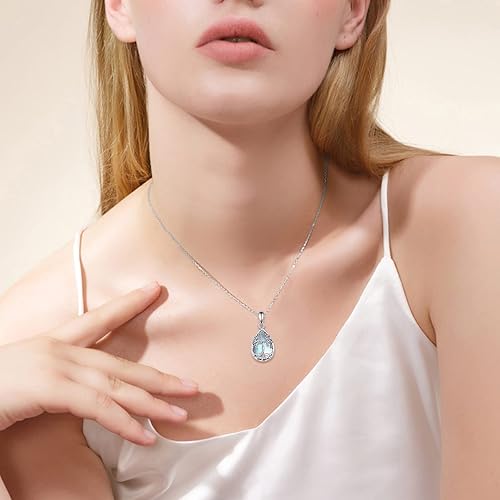 Vista 6 de ONEFINITY Collar de urna de árbol de la vida para cenizas, plata de ley, piedra lunar, ónix negro, ágata masiva, collar de cremación para cenizas