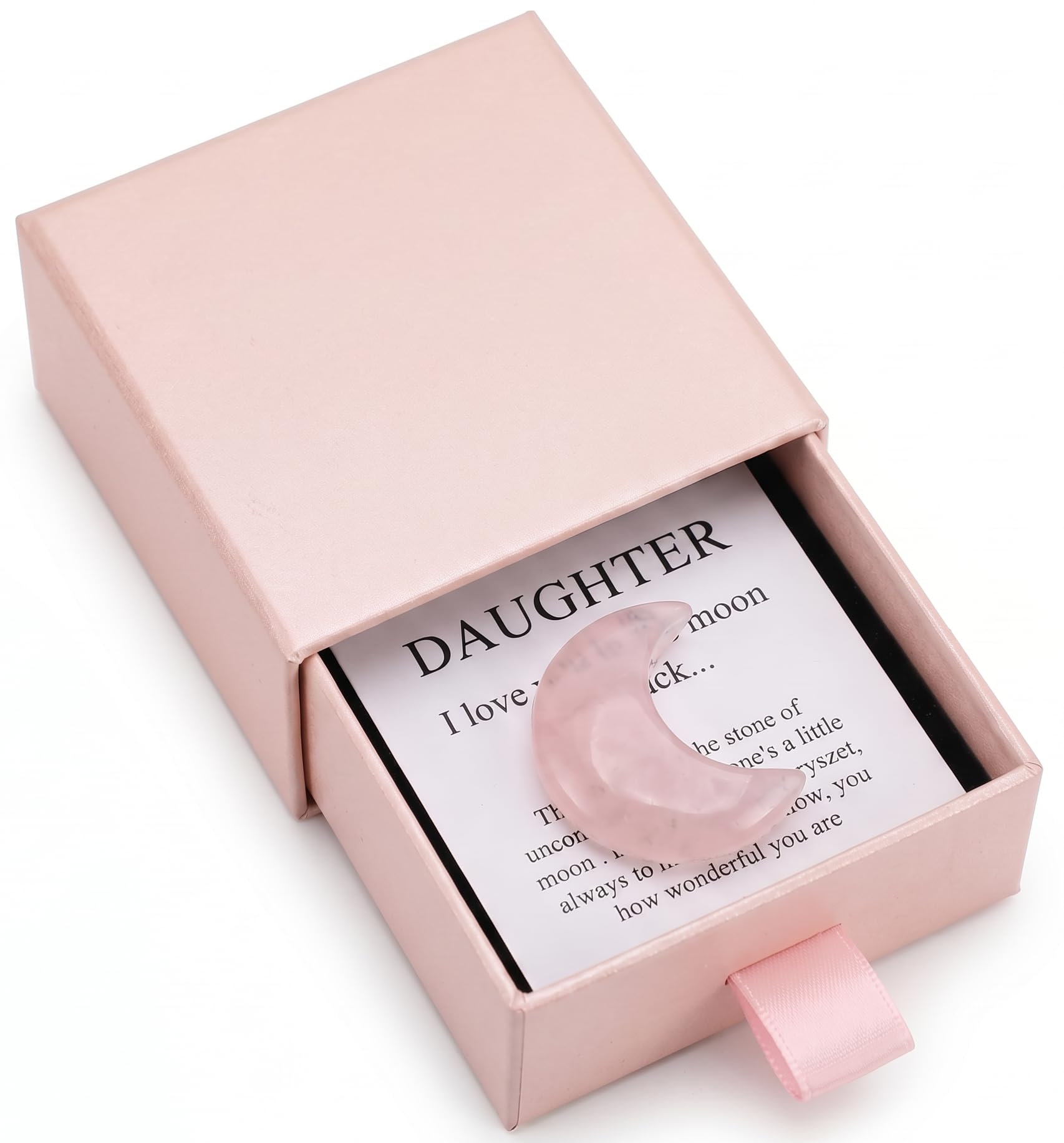 Auntie Gifts, Moon Rose Quartz Crystal, Gifts Aunties Birthday Gift, Aunty, Good Luck Charm, Positive Affirmation Gift, Best Aunt Presents from Niece and Nephew, Favourite Auntys Gofts