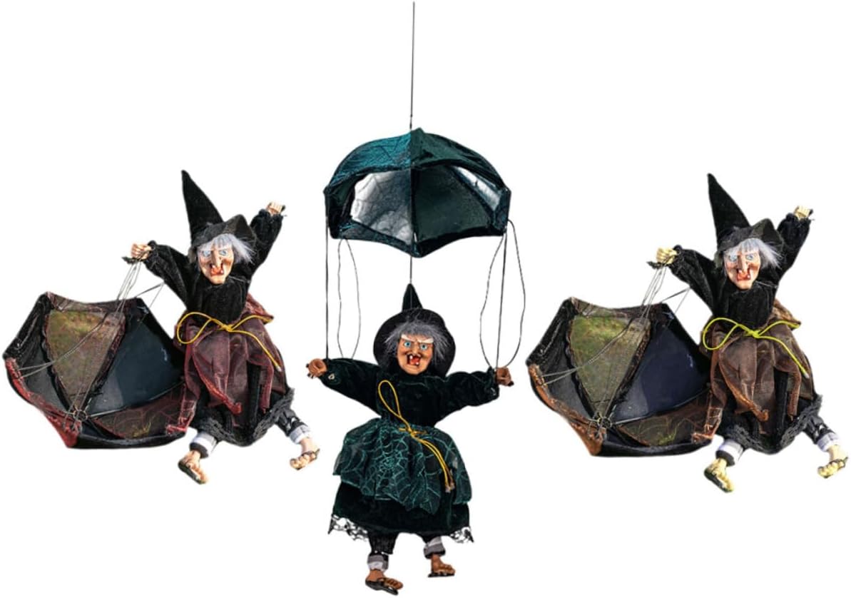 HOLIDYOYO 3個 ゴースト スケルトン 光る ハロウィン 魔女 装飾品 ハロウィン 吊り下げ ゴースト 装飾 パーティー 吊