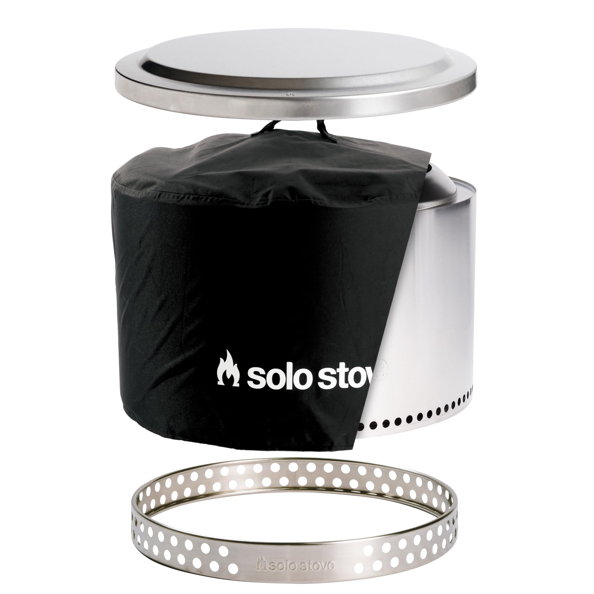 Solo Stove Yukon Amazon Exclusive Bundle | Smokeless Fire Pit with Stand, Lid & Shelter | Wood Burning Stainless Steel Campfire Pit with Ash Pan | Ideal for 6+ People | 27in Dia, 19in H, 59lbs