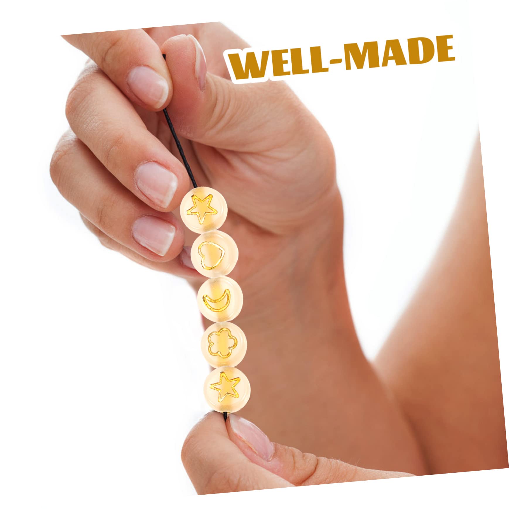 NUOBESTY 1500piezas Abalorios Acrílicos Luminiscentes Para Manualidades Paquete Bolas De Corazón y Estrella Para Collares y Pulseras Accesorios Creativos Para Niñas y Adultos