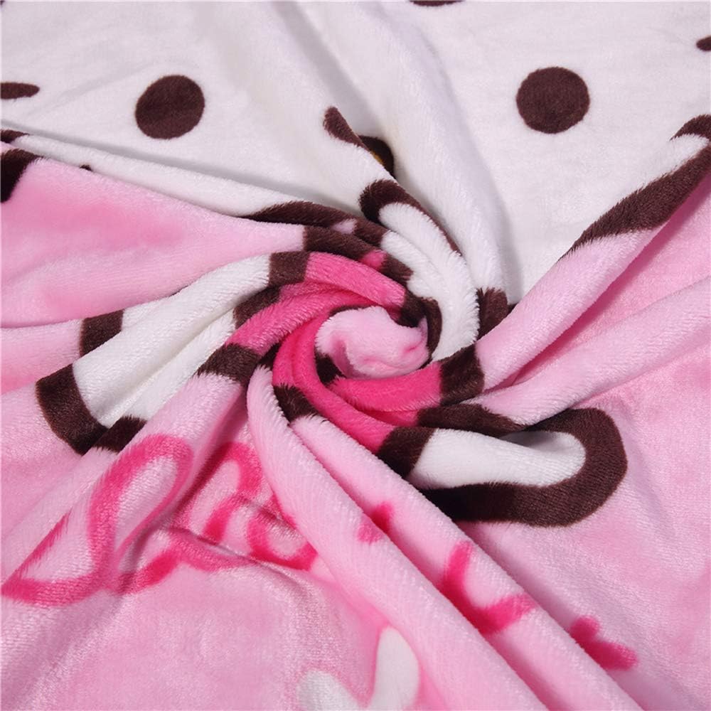 Blanket Cartoon Kitty Printing Throw Blanket Soft Cover Flannel Cozy Plush Fleece Blanket for Boys Girls Kids Toddler Baby (Larqe(55 in x 39 in)(Pink) (Pink) (Pink)
