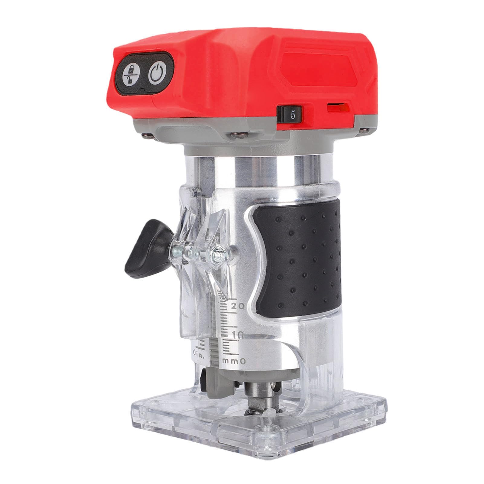 Dpofirs Enrutador Inalámbrico, Recortadora de Madera con Motor sin Escobillas de 800 W con Ajuste de 5 Velocidades, Compatible con Sistemas de Batería de Litio de 18 V para Proyectos de Carpintería y