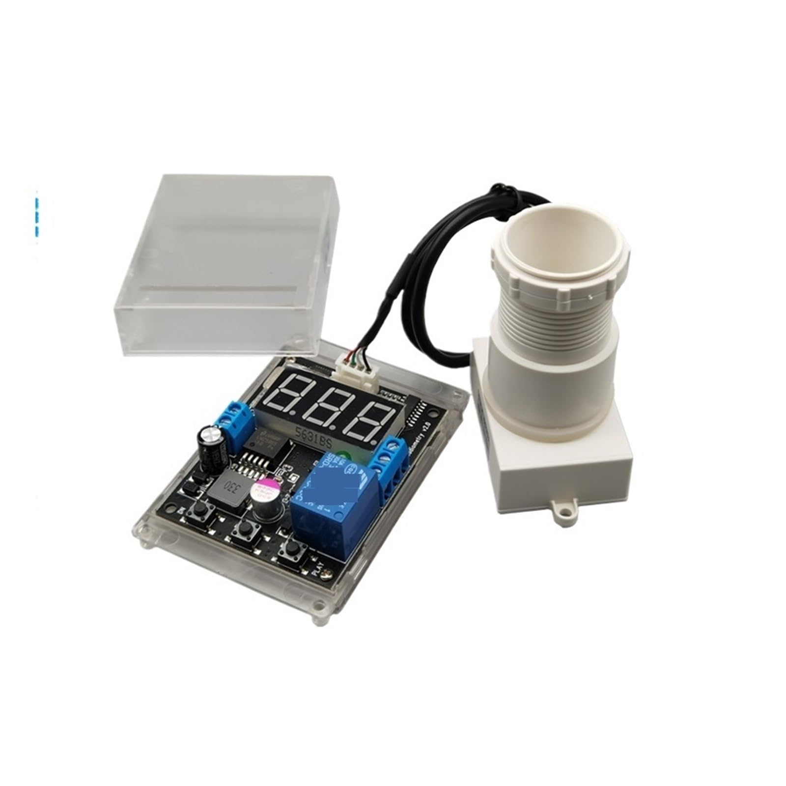 Ultrasound Ultrasonic Sensor Module with Relay Proximity Switch Output High Low Level ON/Off Range 22-600cm Water-Proof IP67(Supply Voltage DC12V)