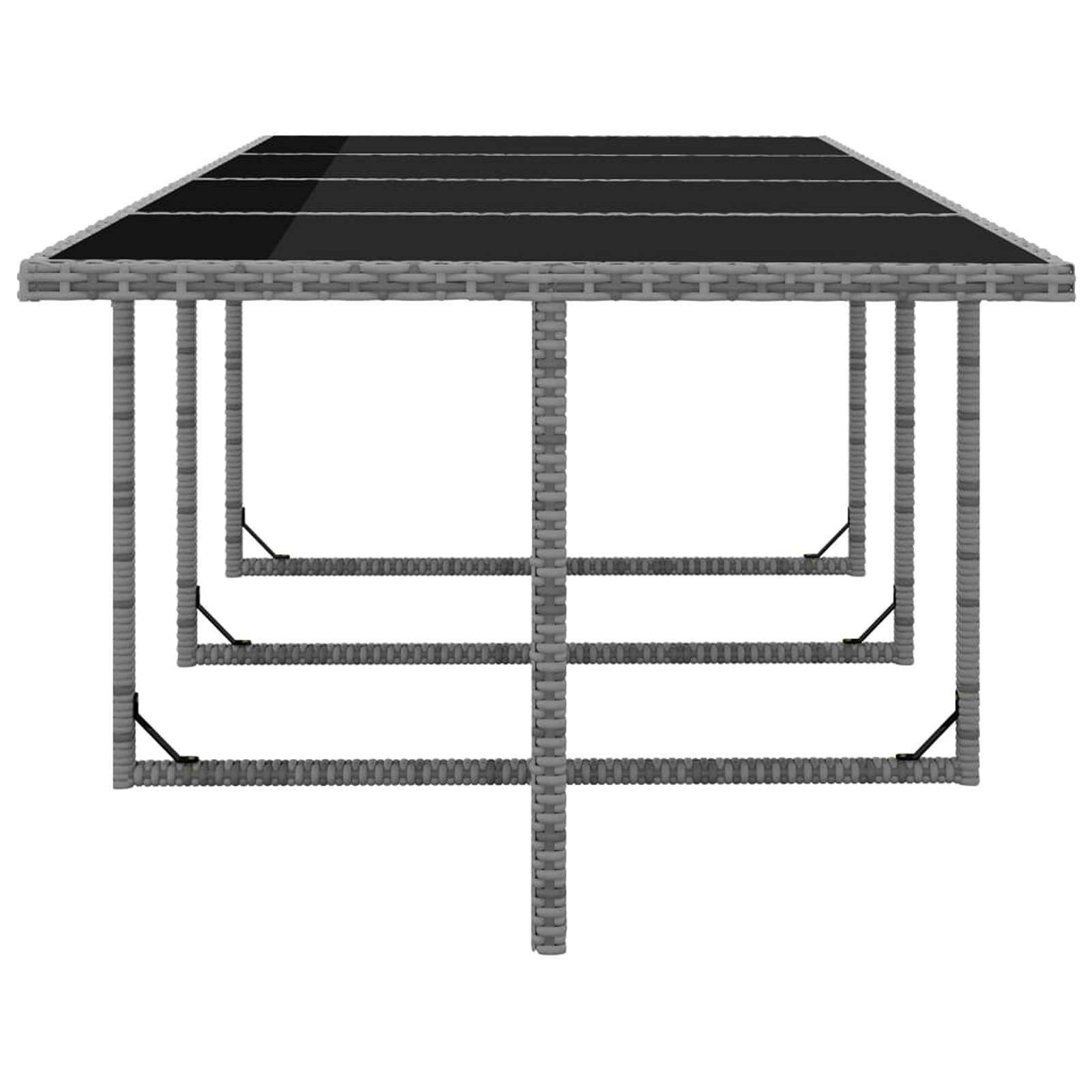 Homgoday Set Comedor de jardín 13 Piezas y Cojines ratán sintético Gris Conjunto de Comedor de Exterior Conjunto de Muebles de Jardín terraza Exterior Sillas y Mesa con Cojines incluidos