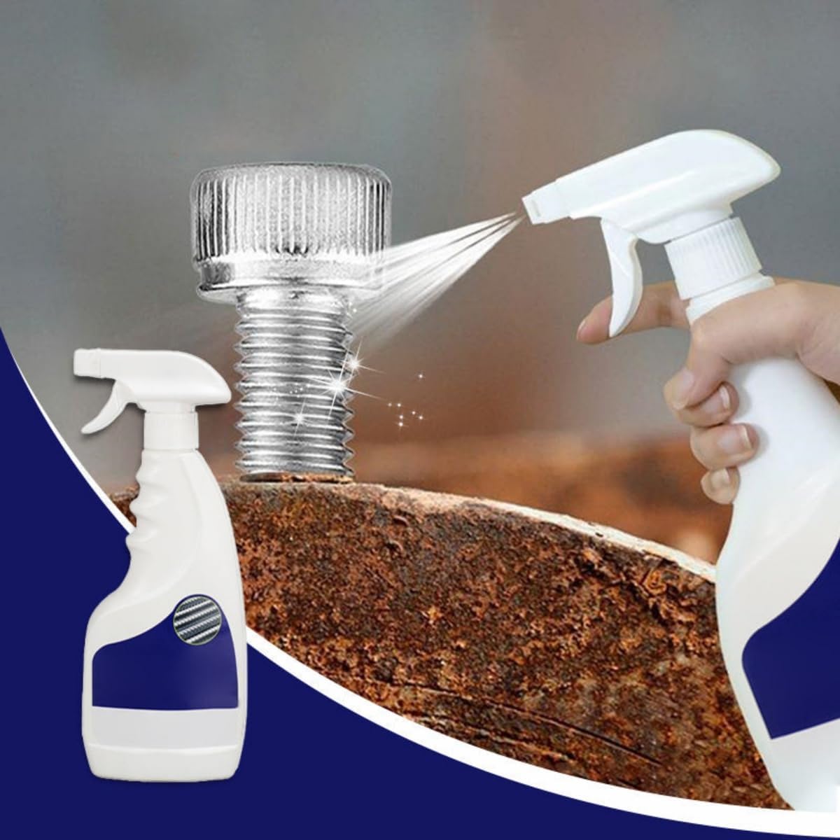 Starkes Rostlöser Für Metall, 500ml Hochleistungs-Metall-Rostentferner, Leistungsstarker Rostlöser Für Stahl, Rapid Rust Remover, Multifunktionaler Entroster Spray (500ML-2PC)