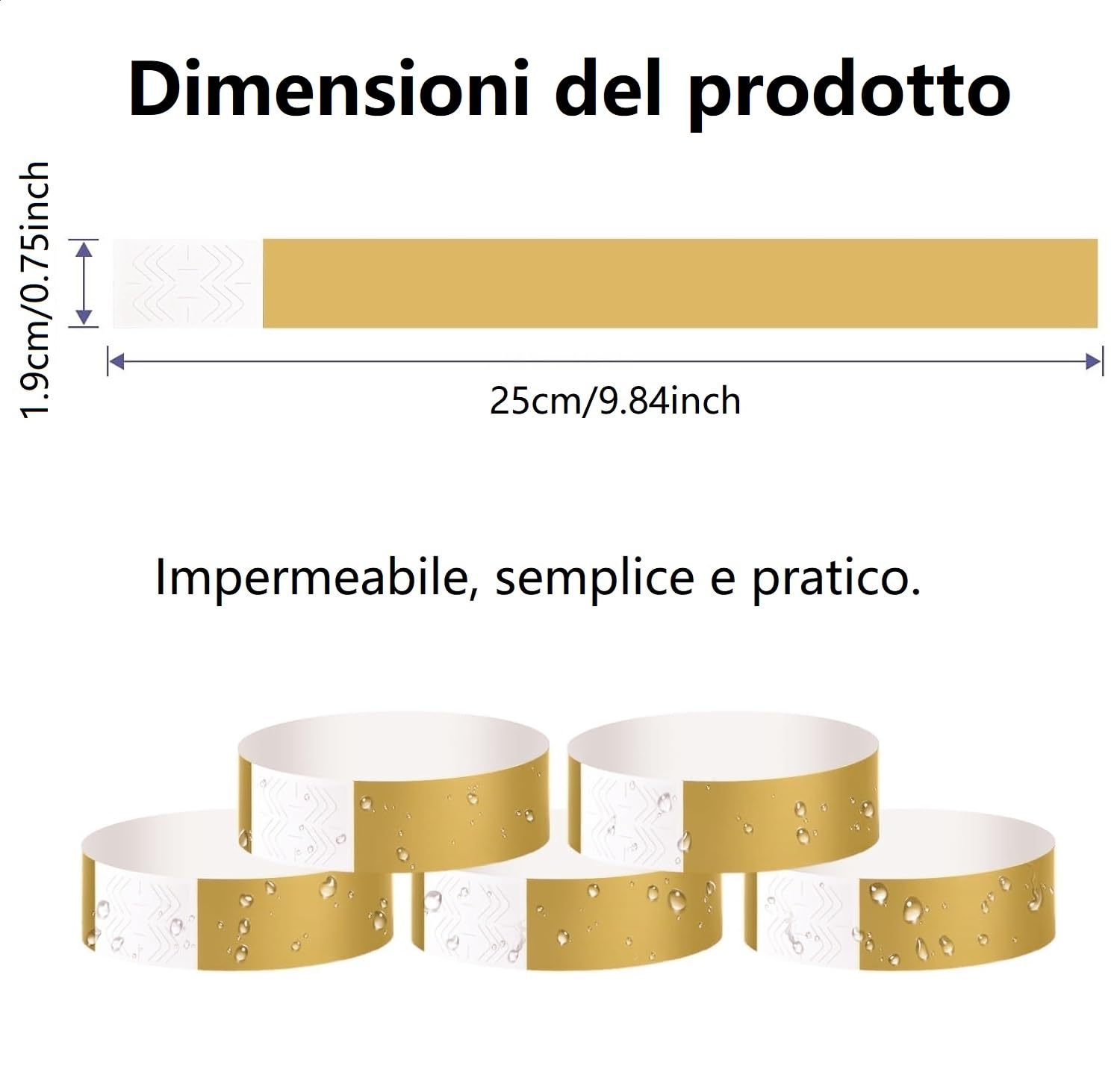 Braccialetti Carta Eventi Impermeabili 400 Pezzi Identificazione Discoteca Feste