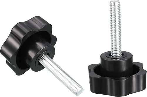 Miniatura 26 de uxcell Pomo de tornillo de sujeción, 1.890 in de diámetro con forma hexagonal de ciruela, perilla de estrella M10 x 1.969 in, rosca macho, 2