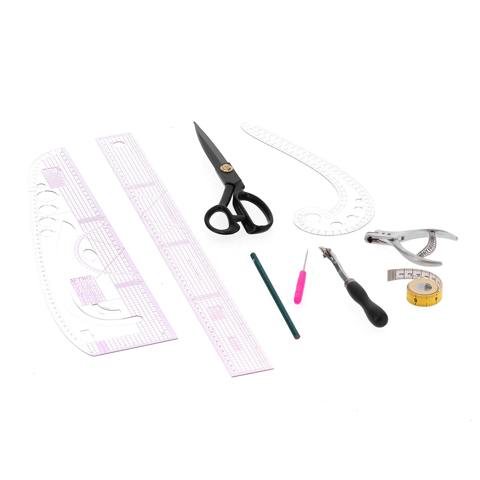 Multifunción Regla de Costura Alicates Cinta Tijeras Kit, Herramienta de Medida a Medida para DIY Costura Confección Diseñadores Patrones y Sastres