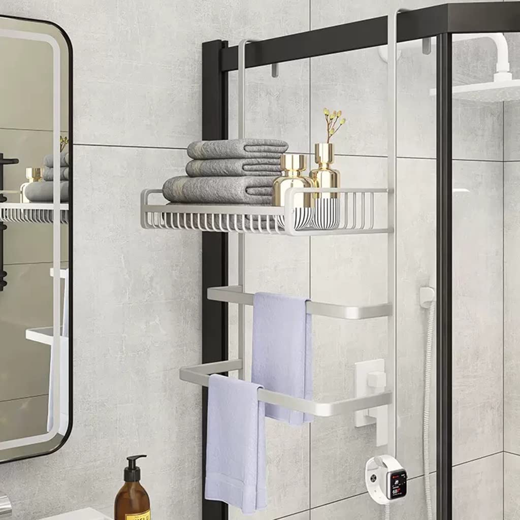 Over The Door Shower Caddy With Towel Holder Hanging Shower Organizer With 2 Hooks Over Door Shower Caddy