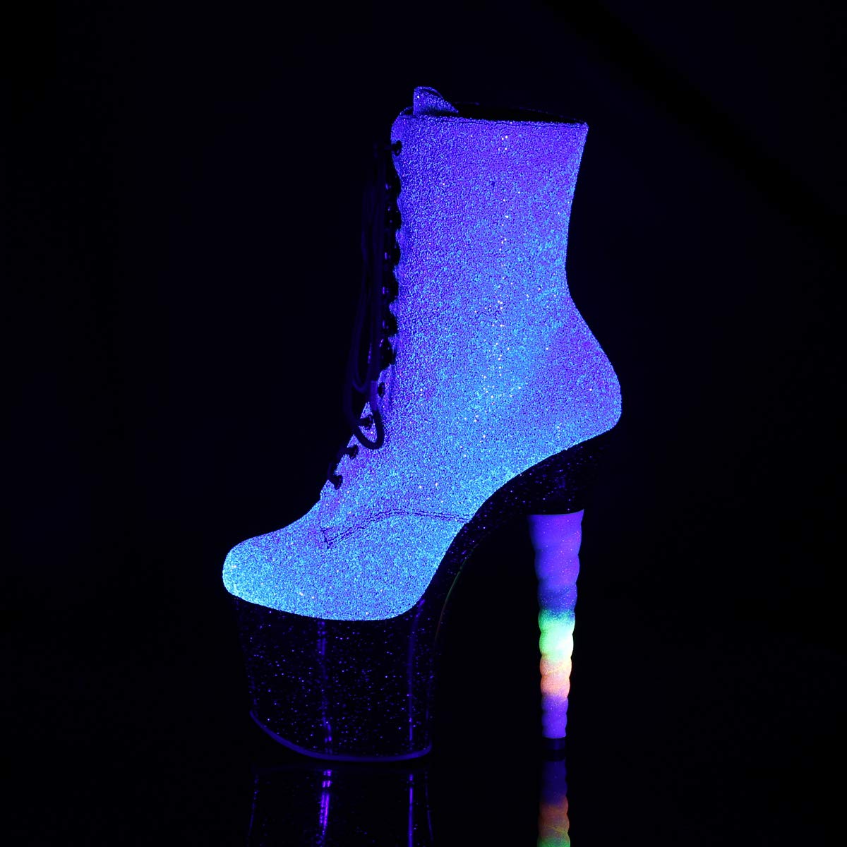 Pleaser UNICORN-1020G Purple-Blue Glitter/Blk UK 4 (EU 37)