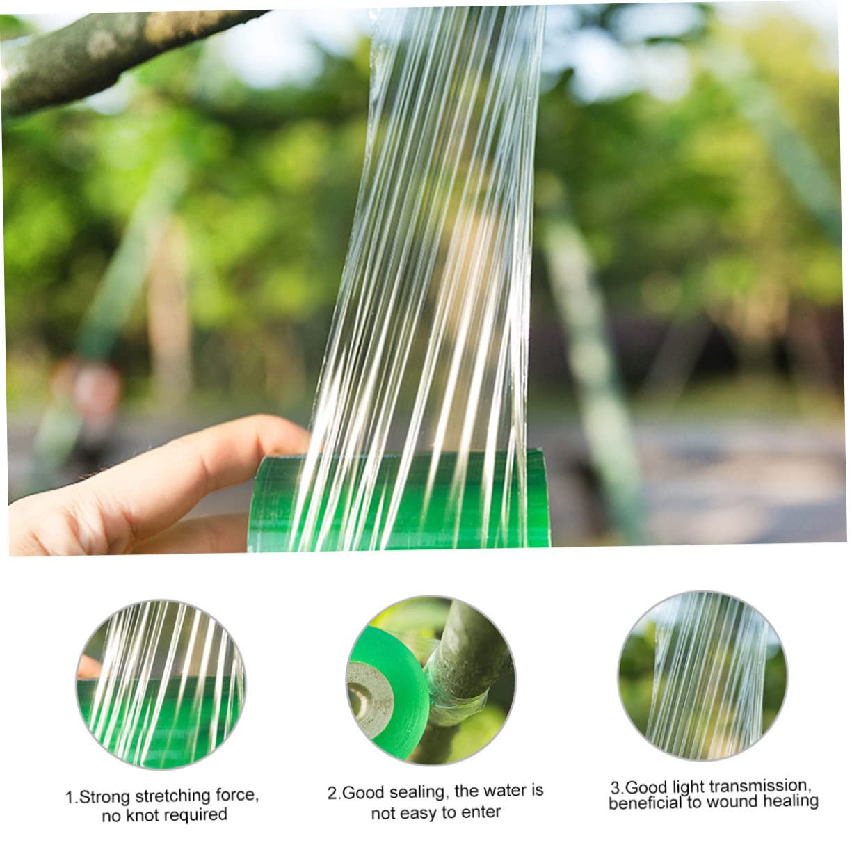 Happyyami 4 Rollen 3cm PVC Veredelungsband Selbstklebend Grün für Pflanzen