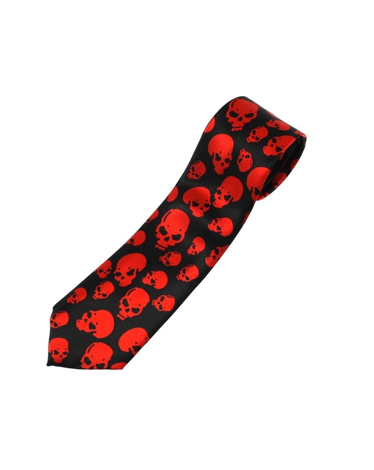 Zac's Alter Ego Unisex Red Skulls On Black Tie