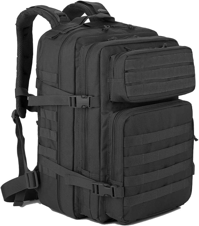 Jaffiust 45L Military Bag Tactical Backpack Large Army 3 Day Assault Pack ，Backpacks Rucksacks for Outdoor Hiking Camping Trekking Hunting，Hiking Backpack（Black）