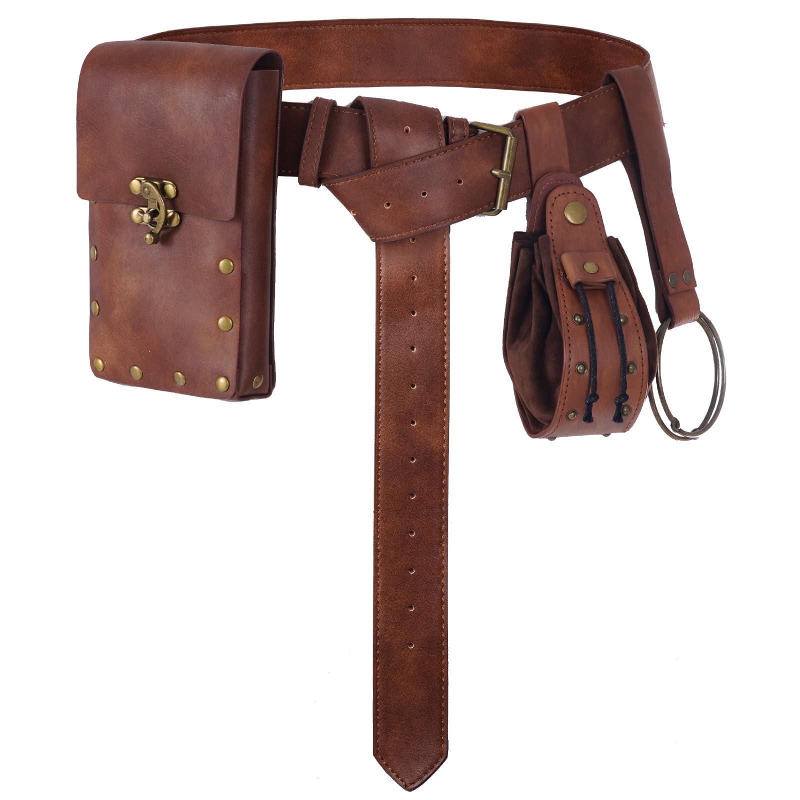 YKYUASD Retro Leather Belt Pouch Phone Holder Purse Medieval Waist Bags Renaissance Costume Accessories for Cosplay Costume Casual Hiking Festival (
