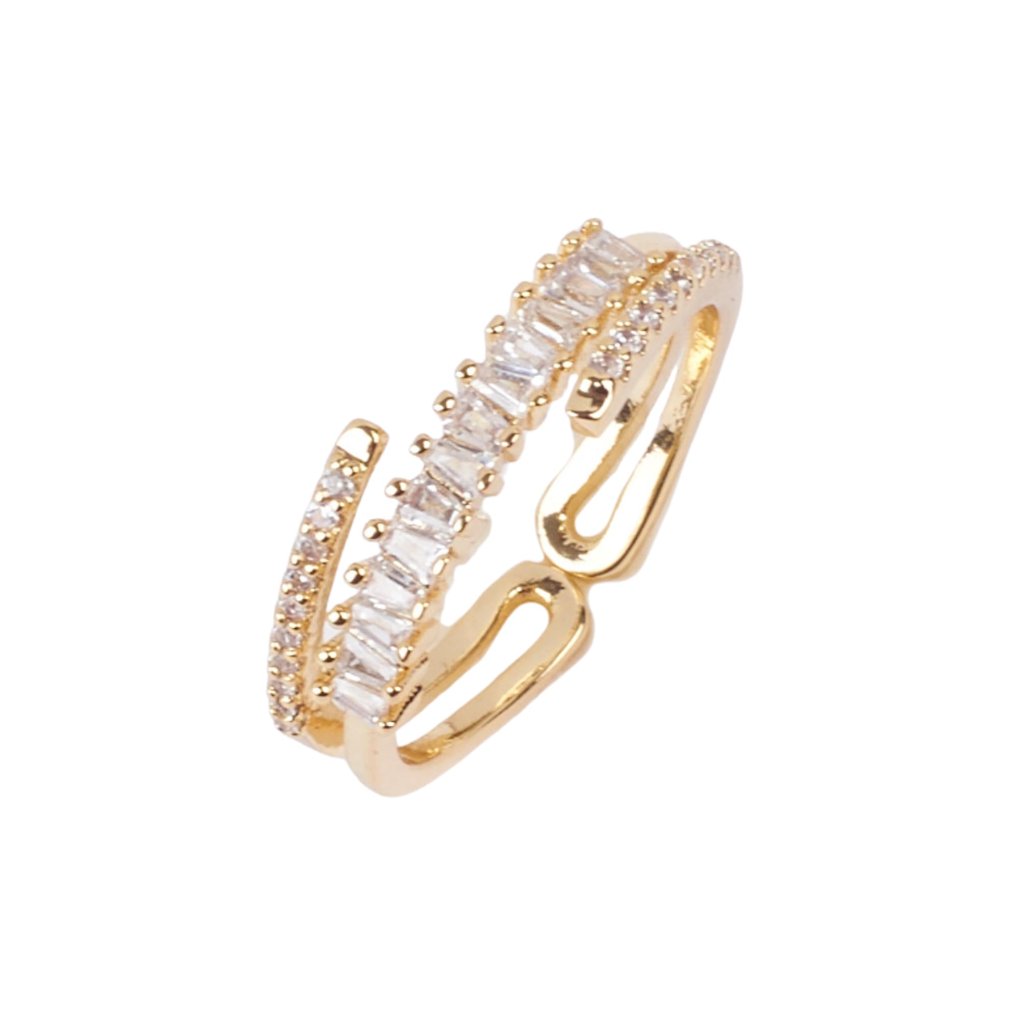 SALTY Amaris Tennis Gold Finger Ring for Women & Girls | 14K Gold Plating | Anti-Tarnish | Fancy | Stylish & Minimal | Birthday Gift | Aesthetic Jewellery | Accessories for Everyday Wear (B0DBZB5VP6) Amazon Price History, Amazon Price Tracker