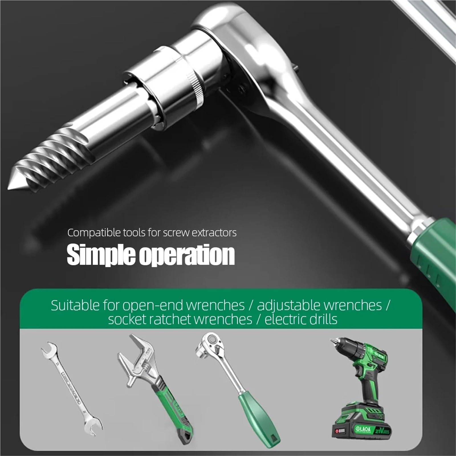 Extractor de tornillos dañados Kit extractor de tornillos dañados, juego de herramientas profesional for quitar pernos, tuercas y espárragos rotos con brocas fáciles de extraer.