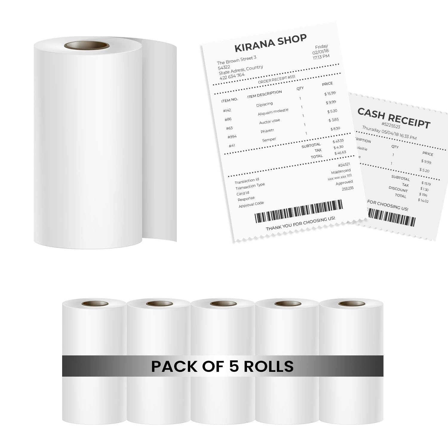 Seznik Thermal Receipt Paper Rolls – 58mm (2 Inch) x 12 Meter - Pack of 5 | BPA-Free | Crisp Print | Inkless | Jam-Free | Low Dust | Smudge Resistant | POS Compatible | Seznik Quality-image-33