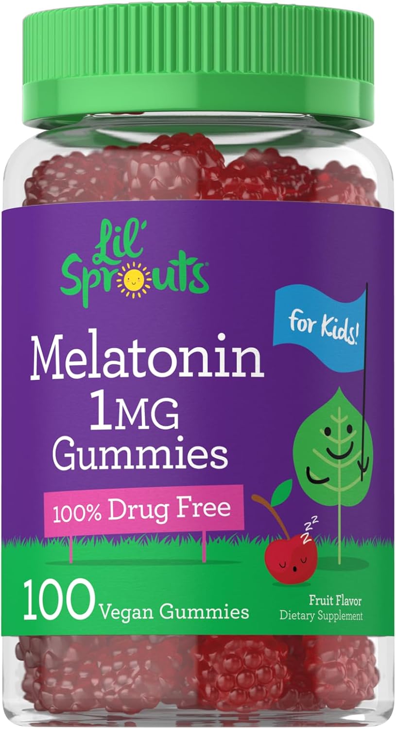 Carlyle Kids Melatonin Gummies | 1 mg 100 Count | Fruit Flavor Gummy | Vegan, Non-GMO, Gluten Free | by Lil Sprouts