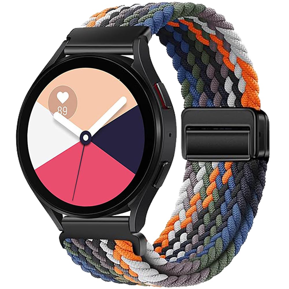 Magnetic Replacement Bracelet for Amazfit Bip 6/5 Unity/GTR 4/3/3 Pro/2/Balance 46mm/Balance 2/Helio, 22mm Nylon Sport Armband Strap for Amazfit Stratos 3/2/2S/Pace/Active Max