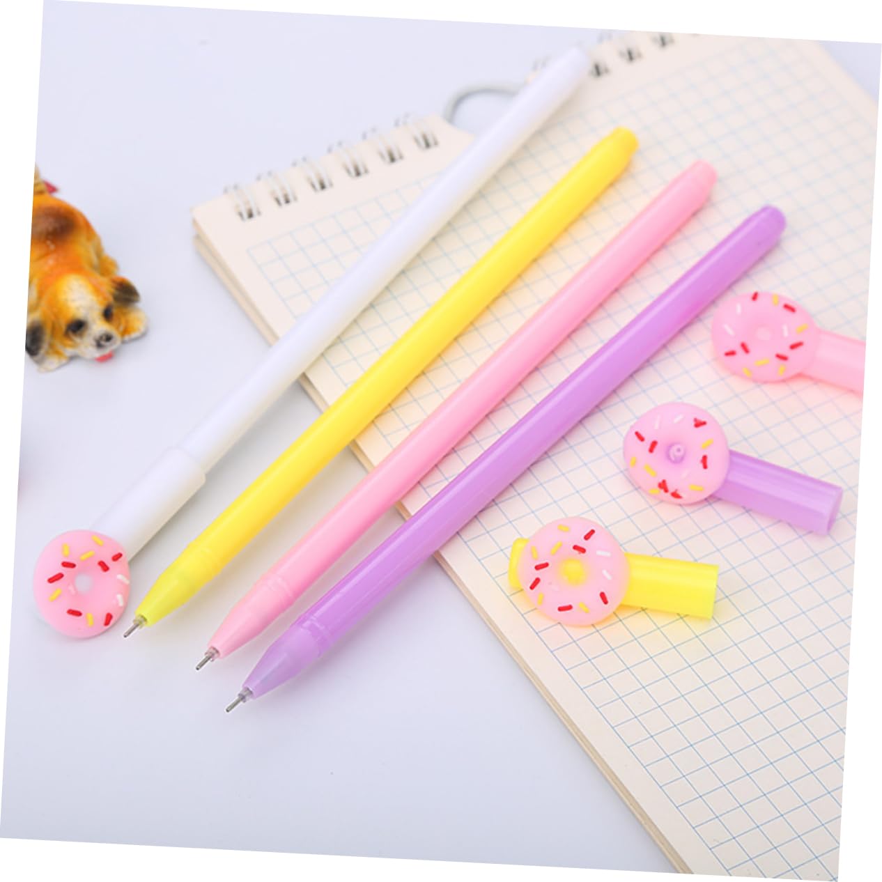 NUOBESTY 40pezzi Penne Gel Cartoon Forma Di Donut Cancelleria Creativa Per Studenti Stile Misto Penne Neutre Per Scrittura