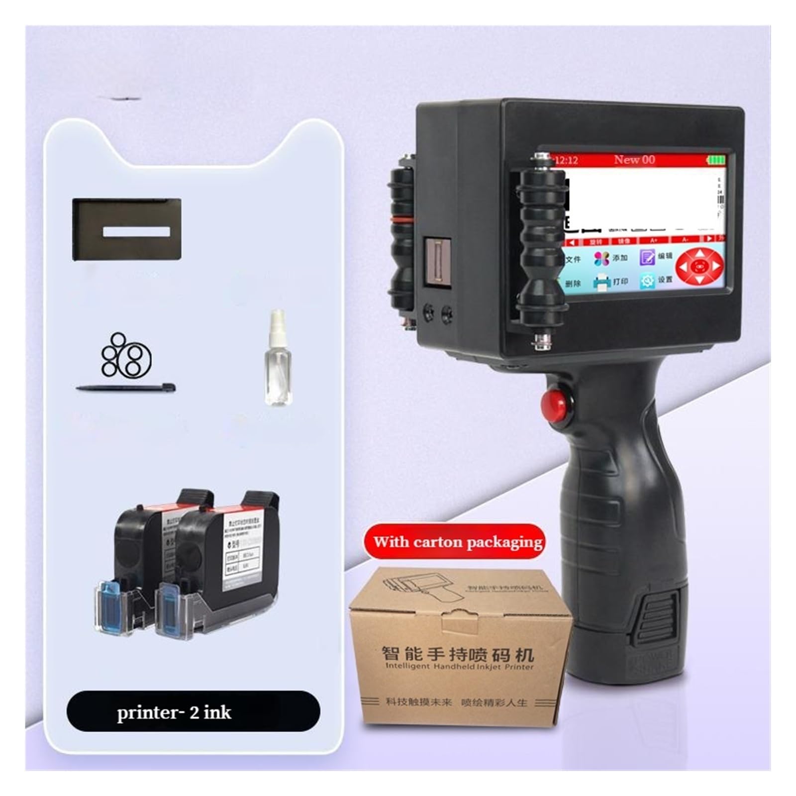 Impresora de inyección de tinta portátil, Impresora de inyección de tinta portátil con pantalla táctil inteligente, impresora multilingüe, pequeña, codificación Digital automática, número de lote, por