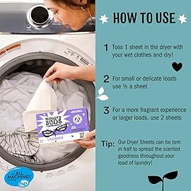 Molly\'s Suds Fabric Softener Dryer Sheets for Sensitive Skin | Plant-Based Static Reducer, Plastic-Free Packaging | Bundle of 2, Unscented (240 Sheets Total)