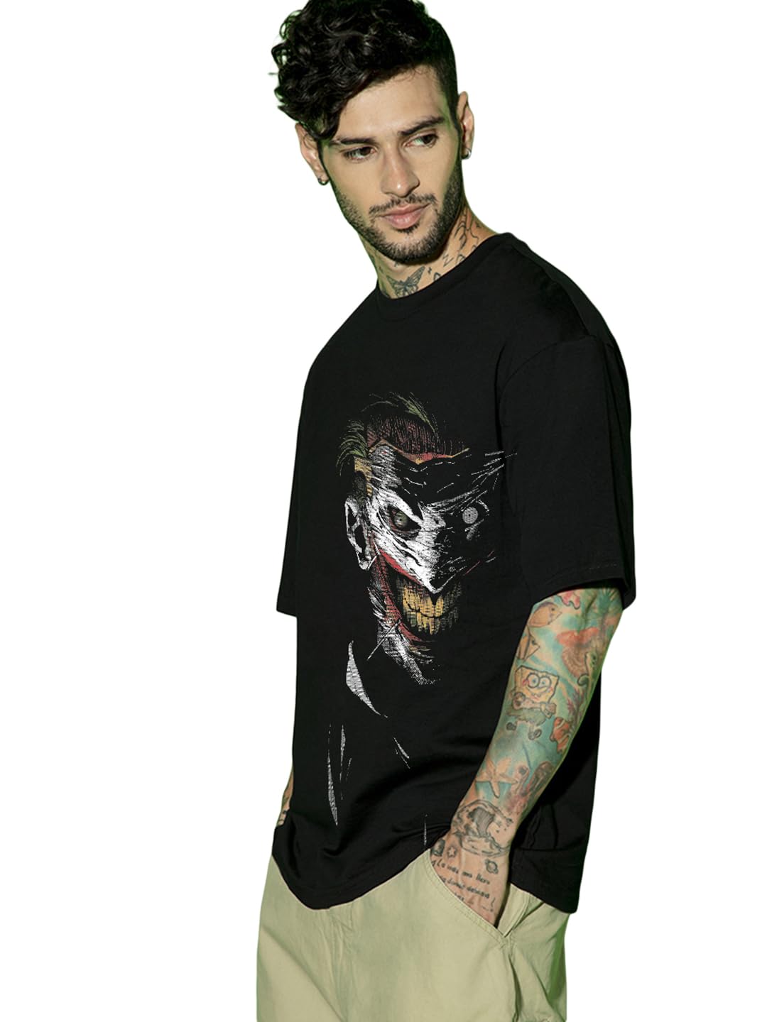bewakoof Official DC Merchandise Men's 100% Cotton 220 GSM Graphic Print Oversized Fit Round Neck T-Shirt-picture-29