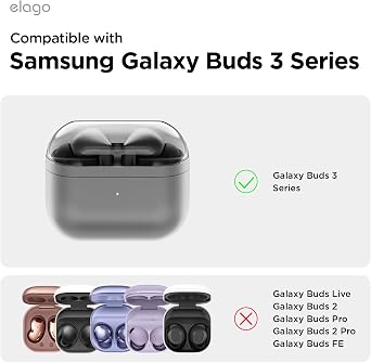 elago Pager Case Compatible with Samsung Galaxy Buds 3 & Galaxy Buds 3 Pro & Galaxy Buds 3 FE Case, Landyard Included, Shock Resistant, Full Protection (Black)
