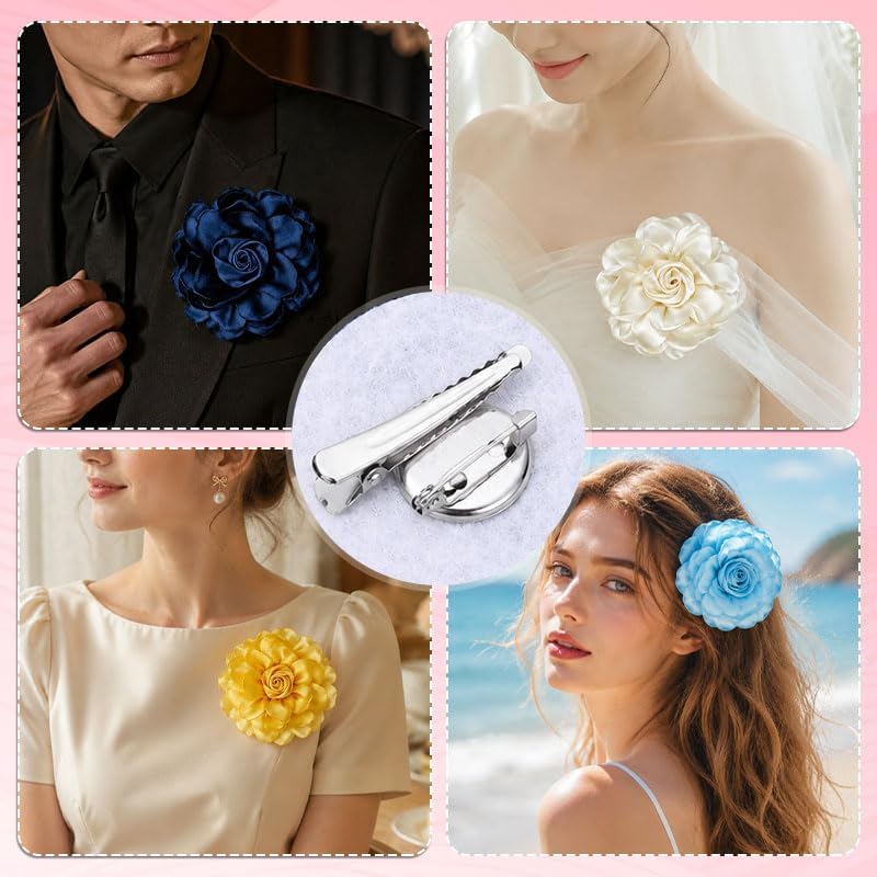 Cloth Floral Brooch Hairpin Clothing Ornament Accessory image 4