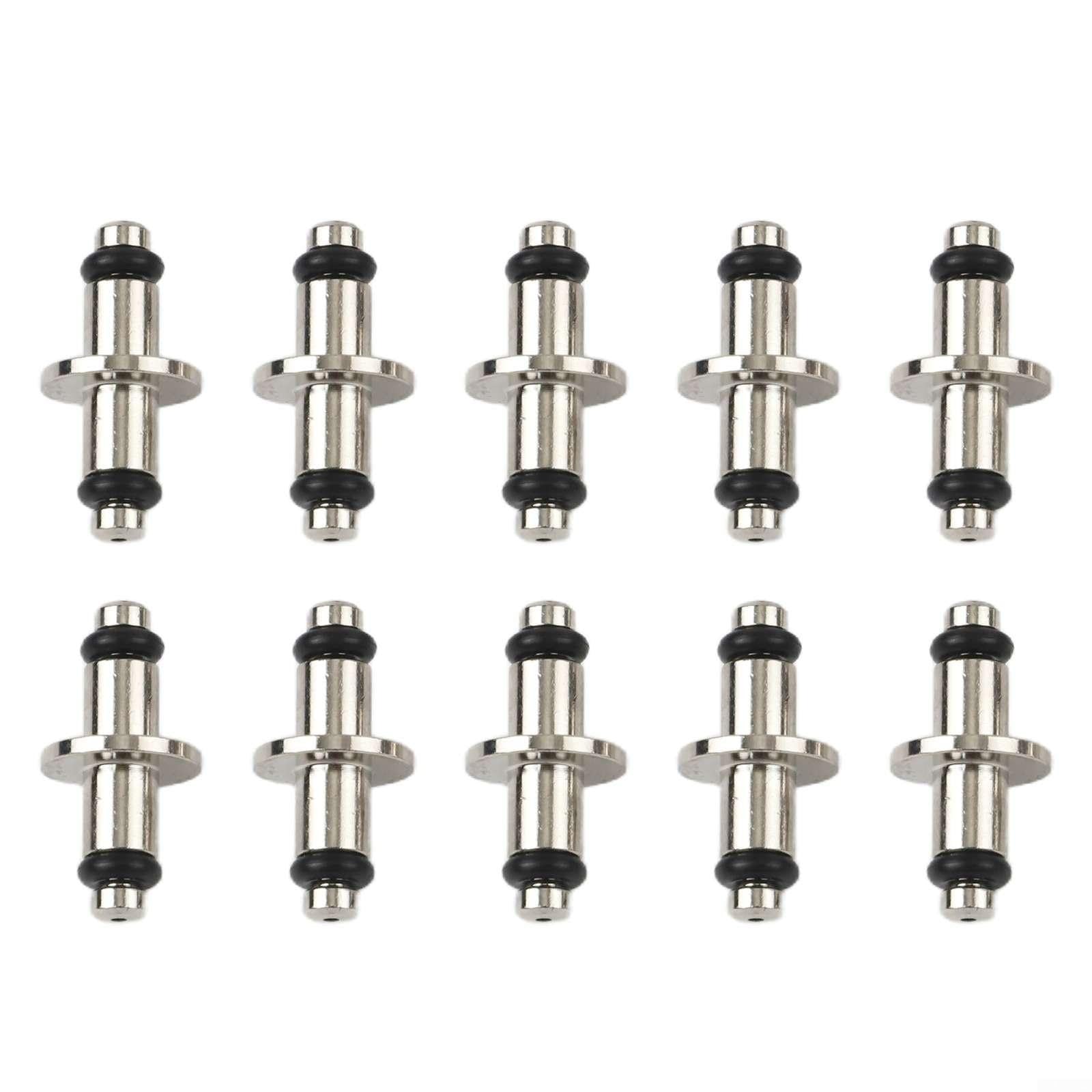 Nexbrill Scuba Diving High Pressure T End Air Spool with O-Ring for SPG Swivel, Leak-Proof Valve Core for Gauge Hoses, Nickel-Plated Brass, 18mm(10PCS)