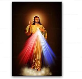 DPINGSHNAS Quadro su Tela con Stampa Divina Misericordia Immagine Amore Gesù Cristo Poster Motivational Art Film Stampa Stampa Poster Home Wall Decor 60x90cm