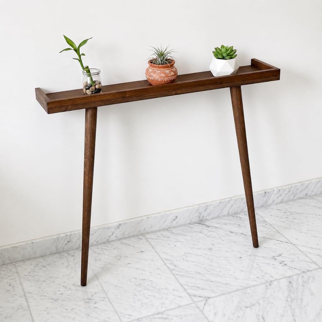 Craftsline 80cm Long Wooden Console Table for Living Room | Side Entrance Table for Home (80x20x80cm) 4