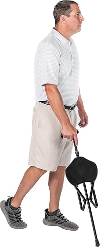 Miniatura 6 de Folding Cane Seat, Carbon Fiber Walking Stick with Chair, Portable, Compact Foldable Cane and Chair Combination with Carry Case