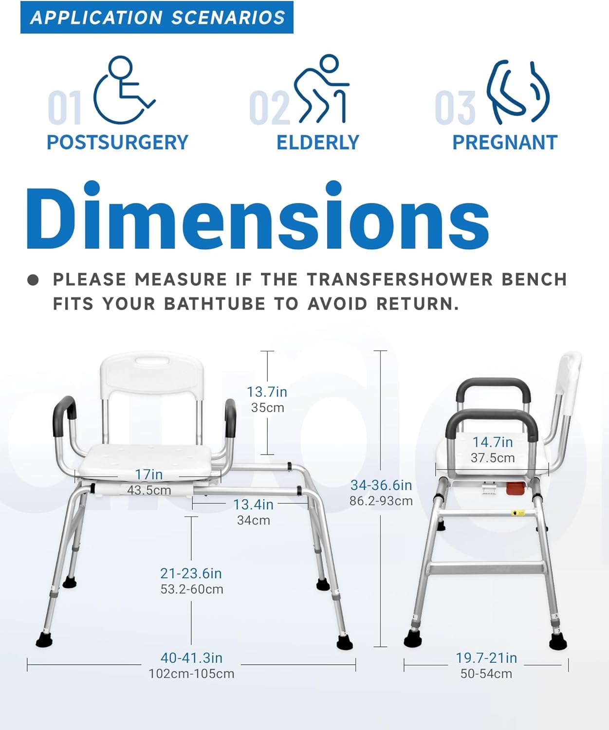 Silla de ducha deslizante giratoria con reposabrazos y respaldo, taburete de baño antideslizante para ancianos, silla de baño segura y cómoda