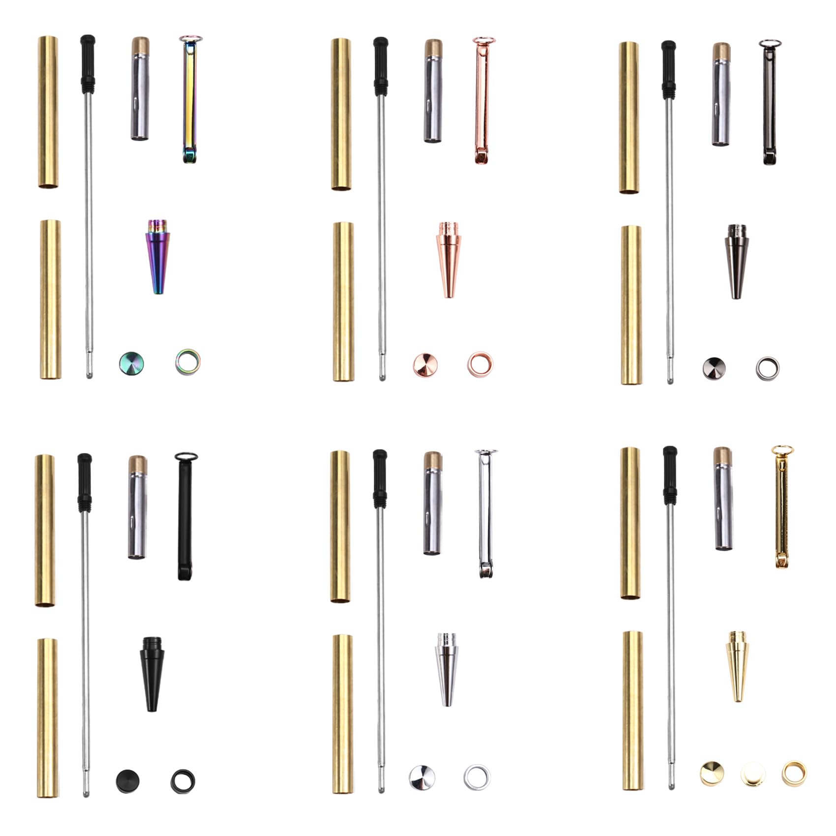 Littimoon Wooden Twister Pen Set 6-Pack Finishes 7mm Twister Pen Set