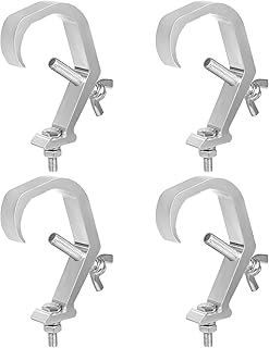 4pcs Stage Light Clamp Hooks Metal Truss C-Clamp Mounting for Heavy Duty Stage Light Floodlight DJ Par Light Spotlight LED Moving-Head Light Stage Light Accessories (1.18-2inch)