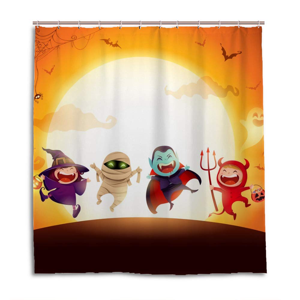 Rideau de douche Halloween étanche motif de fête taille 66x72